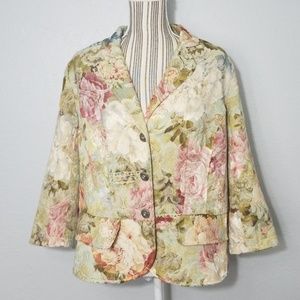 Lane Bryant16 Beige Floral Blazer
